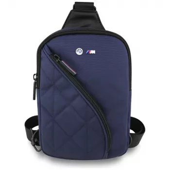 BMW Nylon Pocket & Metal Logo Crossbody Phone Bag Navy Blue