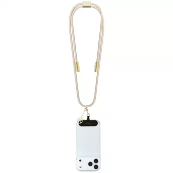 Guess Crossbody Strap 4G Charm - Universāla telefona siksna / USB-C uz USB-C kabelis 1,5m (Bēšs)