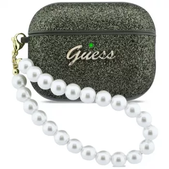 Guess Glitter Pearl siksniņas maciņš AirPods Pro 3, haki