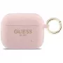 Guess silikona spīdumu gredzena maciņš AirPods Pro 3, rozā