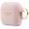 Guess silikona spīdumu gredzena maciņš AirPods Pro 3, rozā