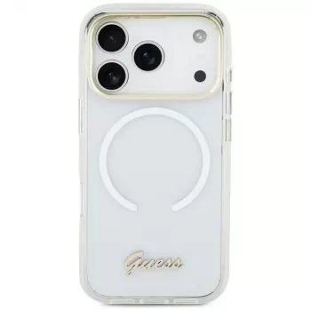 Guess IML Gradient Script Metal MagSafe Macīgs iPhone Air Baltā krāsā