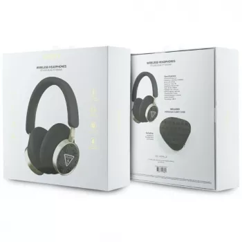 Guess 4G Triangle Logo Wireless Bluetooth 5.4 Over-Ear Headphones with ENC, Black