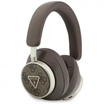 Guess 4G Triangle Logo Wireless Bluetooth 5.4 On-Ear Headphones with ENC - Brown