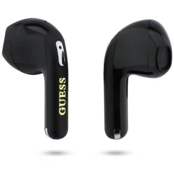 Guess Gold Line Triangle TWS Bluetooth austiņas ar uzlādes futrāli (Melna)