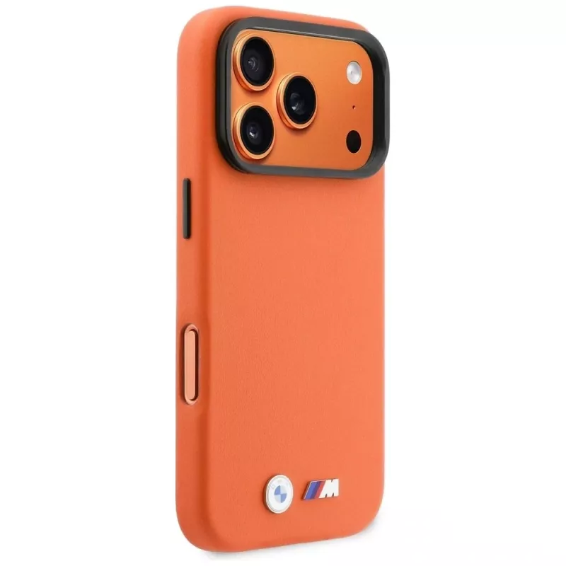 BMW M Metal Logo MagSafe Case for iPhone 17 Pro Orange