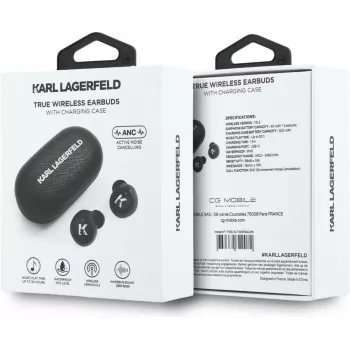 Karl Lagerfeld Saffiano Logo ENC TWS Earbuds Black