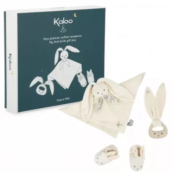 Kaloo 3-in-1 Dāvanu komplekts Trusis (Mīkstā rotaļlieta + Zobu riņķis + Zābaciņi) Krēmkrāsas Lapinoo kolekcija