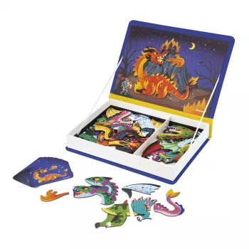 Janod Magnetibook Smoki magnētiskā grāmatas spēle – pūķu fantāzijas tēma