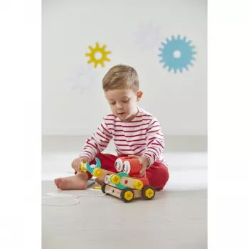 Janod Brico'Kids Koka Robota Salikšanas un Vilktājs Rotaļlieta 2+