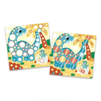 Janod My Arts & Crafts 3+ Radošais uzlīmju mākslas komplekts ar metāliskiem apaļiem uzlīmēm