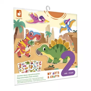Janod My Arts & Crafts Dinosauru atkārtoti lietojamo uzlīmju komplekts mazuļiem no 2 gadu vecuma