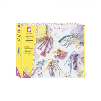 Janod DIY Bag Charm Creative Kit atslēgu piekariņiem, filca amatniecība, vecumam 7+