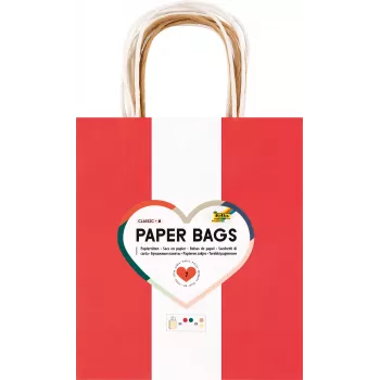 Folia 7 papīra maisiņi CLASSIC M sarkans, dabisks, zaļš, krēmkrāsas un metāliski zelta 18.0 x 21 cm