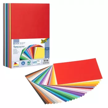 Folia Konstrukcijas papīrs Jauktas krāsas 130 g/m² 500 loksnes - A4