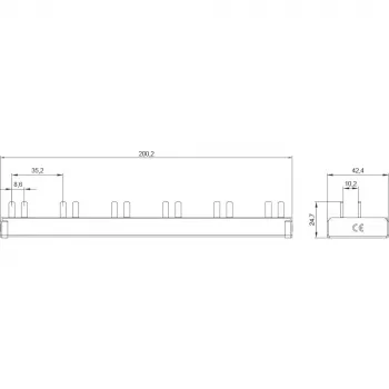 SIEMENS 5ST3675-0 Pin Busbar 10mm² 3p/N 6xAFD+6xKomp. 12TE