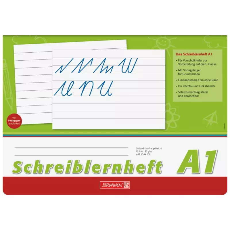 BRUNNEN Schreiblernheft A4q 16 Sheets Lined Without Margin - A1