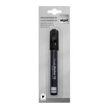 SIGEL Kreidemarker 50 krīta marķieris ar slīpu galu 1-5 mm melns 1 gab.