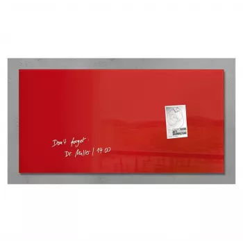 SIGEL Artverum GL147 Magnētiskā stikla tāfele 910x460 mm, balta, bezrāmja, sienas stiprinājums