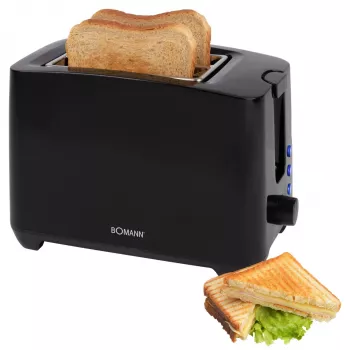 Bomann TA 6065 CB Melns 2 Šķēles Toasteris
