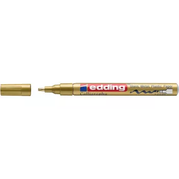 EDDING 4-753053 Zelta marķieris - lodes gals - 1-2 mm līnijas platums - alumīnija korpuss - eļļas bāzes - pastāvīgs - ļoti necaurspīdīgs