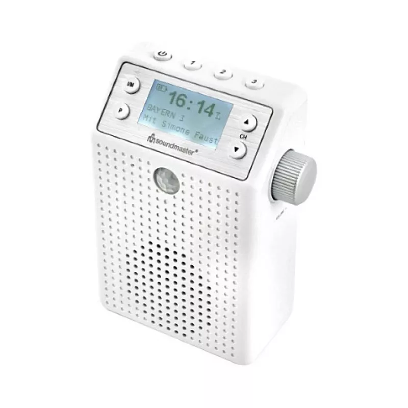Soundmaster DAB60WE Socket Radio DAB+, FM, Bluetooth, USB Brīvroku funkcija, Ūdensizturīgs, Balts
