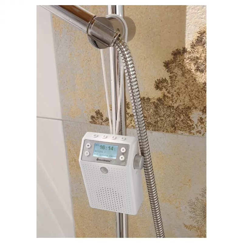 Soundmaster DAB60WE Socket Radio DAB+, FM, Bluetooth, USB Brīvroku funkcija, Ūdensizturīgs, Balts