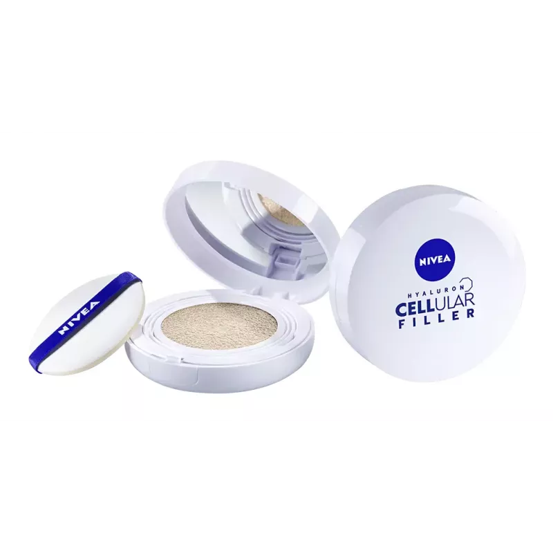NIVEA 3in1 Cushion Foundation ar hialuronskābi, gaišs, 15 ml