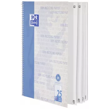 Oxford College Block A4+ 80 loksnes, līnijots, 4 caurumu perforācija, balts, 90 g/m²