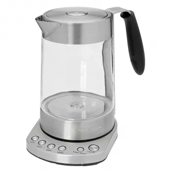 PROFI COOK PC-WKS 1020 G Tējas un ūdens tējkanna, nerūsējošais tērauds/melns, 1.7 L, 2200 W