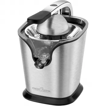 PROFI COOK PC-ZP 1154 Citrus Press, 160 W, Nerūsējošais tērauds, 500 ml, 2 konusi, sviras darbība, Melns/Sudrabs