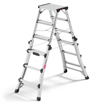 Hailo Master DTL100 2x4 - 2x6 Step Telescopic Combination Ladder 150 kg Aluminium