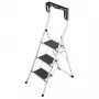 Hailo K75 ComfortLine 3-Pakāpju Drošības Kāpnes, Sudraba/Melna, 150 kg Ietilpība