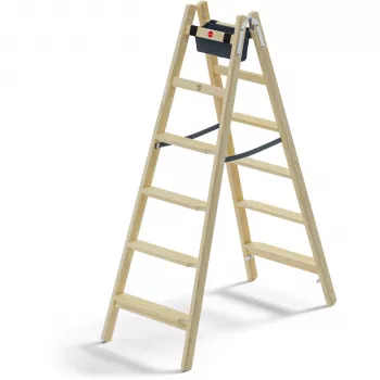 Hailo Master H80 2x6 Step Divpusējās Kāpnes, 150 kg Ietilpība, Sudraba