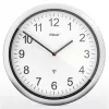 MEBUS 19809 Radio Wall Clock White/Silver