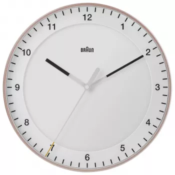 Braun BC17PW Kvarca sienas pulkstenis analogais klusais gājiens 30 cm balts