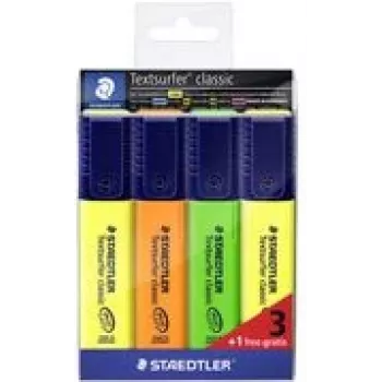 STAEDTLER Textsurfer Classic 3+1 Promopack marķieru komplekts, kalts tipa uzgalis, 1,0-5,0 mm, dažādas krāsas