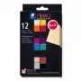 STAEDTLER FIMO 8043 C Modelēšanas māla komplekts - 12 krāsas - Melna, Zila, Šampanieša, Zaļa, Pelēka, Fuksīna, Oranža, Sarkana, Terakota, Violeta, Balta, Dzeltena - 12 x 25 g bloki - Cepeškrāsnī cepams polimērmāls - Mīksts - 110°C - 30 min