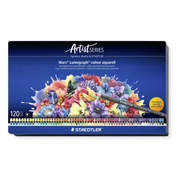 STAEDTLER Mars Lumograph Aquarell Ūdenskrāsu Zīmulis 104 M120, HB, Pelēks Svins, Sešstūrains, PEFC Sertificēts, Viens Zīmulis