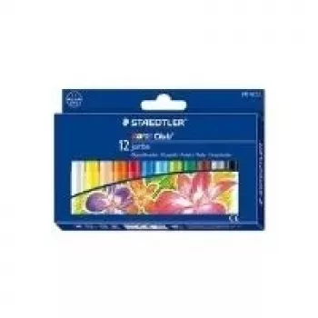 STAEDTLER Noris Club 243 NC12 Vaska krītiņi - 12 jauktas krāsas - 11 mm diametrs - Kartona kastīte