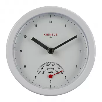 KIENZLE Mini vannas istabas pulkstenis (14980) - Balts, analogs, kvarca, ar bateriju, piesūcekņa stiprinājums, izturīgs pret šļakatām