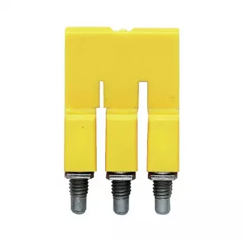 Weidmüller WQV 2.5/3 Cross-Connector Jumper, 3-Pole, 2.5 mm², Yellow, Polyamide, UL94 V-0, 50 Pieces
