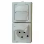 HEINRICH KOPP BLUE ELECTRIC Virsmas montāžas dubultā kontaktligzda IP44 Arktiski balta 2-vietīga vertikāla (131402009)