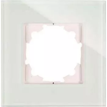 Heinrich Kopp Paris 1-Gang Glass Cover Frame White Glossy Screwless IP20