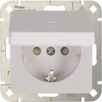 Heinrich Kopp HK02 Schuko kontaktligzda ar paaugstinātu pieskārienaizsardzību, tīri balta (RAL 9010), iegremdēta