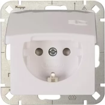 Heinrich Kopp HK05 Schuko kontaktligzda ar paaugstinātu pieskāriena aizsardzību, tīri balta (RAL 9010), iegremdējamā montāža, 16A 250V