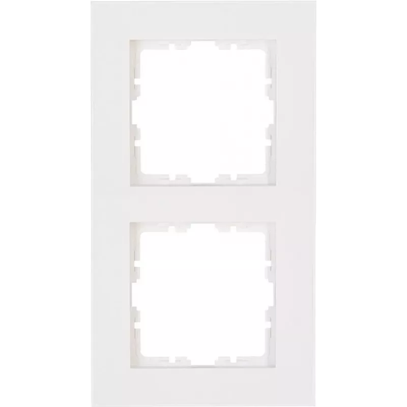 HEINRICH KOPP Cover Frame 2-gang HK07 PURE (157 x 86 x 9.5 mm | IP20 | Clamp Fastening) - Pure White (406929008)