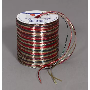 C.E. Pattberg Dāvanu lente Rafija Spīdīga Sarkanā/Brūnā/Zaļā 3,0 mm x 50,0 m