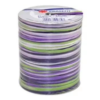 C.E. PATTBERG Raffia dāvanu lente matēta purpura/zaļa/balta 3.0 mm x 50.0 m