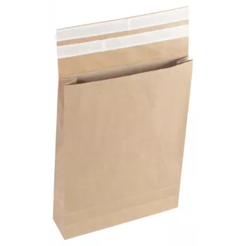 Vereinigte Papierwarenfabriken Faltentaschen Classic Double-Fix Closure aptuveni DIN A3 bezloga brūna ar 8,0 cm ieloci - FLEXIPAK CLASSIC 2FVMF000514